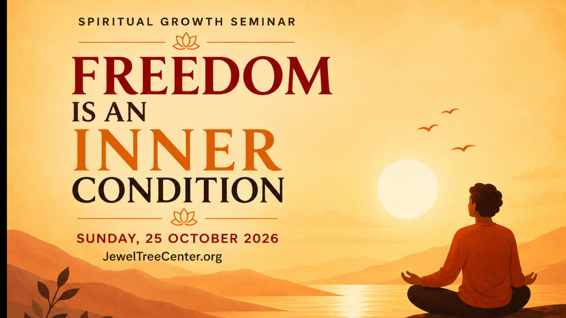 “FREEDOM IS AN INNER CONDITION” Spiritual Growth Seminar