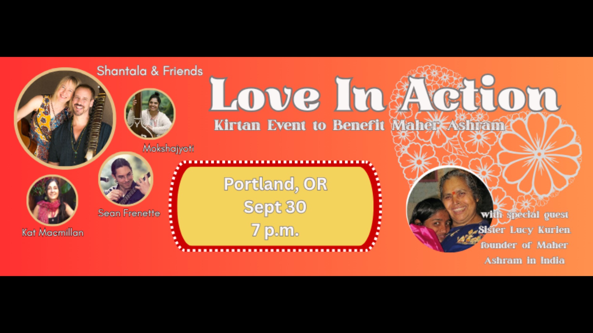 Sacred Chanting Benefit for Maher Ashram and Sister Lucy Kurien